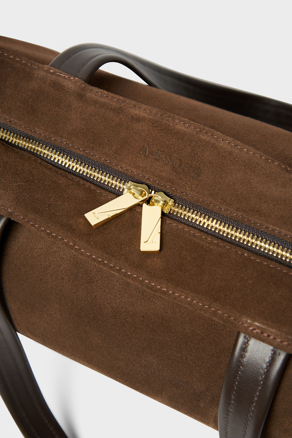 Large Simple Fold Tote in Suede Chestnut
