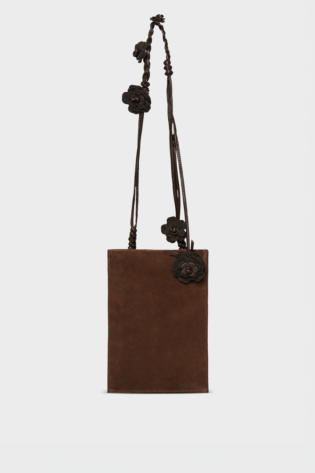 Floral Braided Strap in Dark Brown