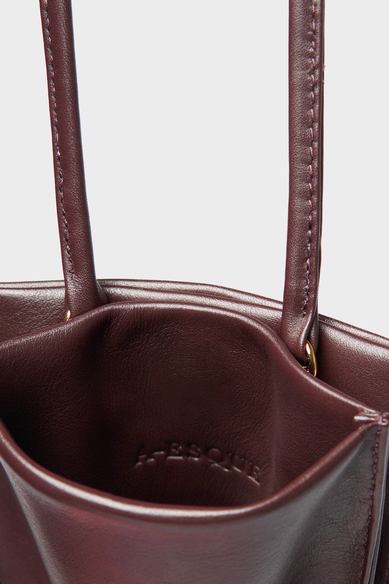 Tall Slim Double Pocket Bag in Smooth Burgundy