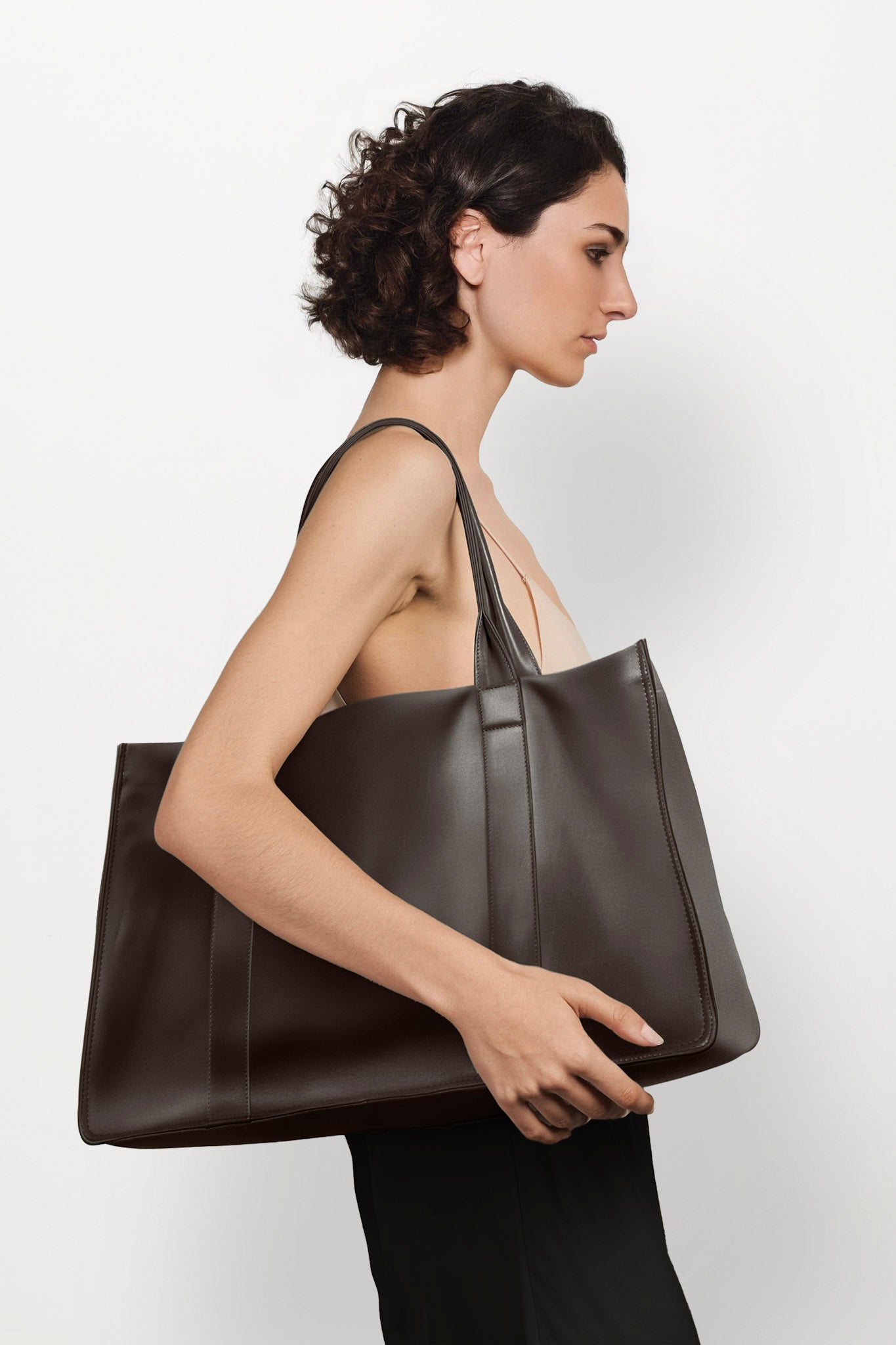 Original Grocer Tote Bag in Smooth Dark Brown