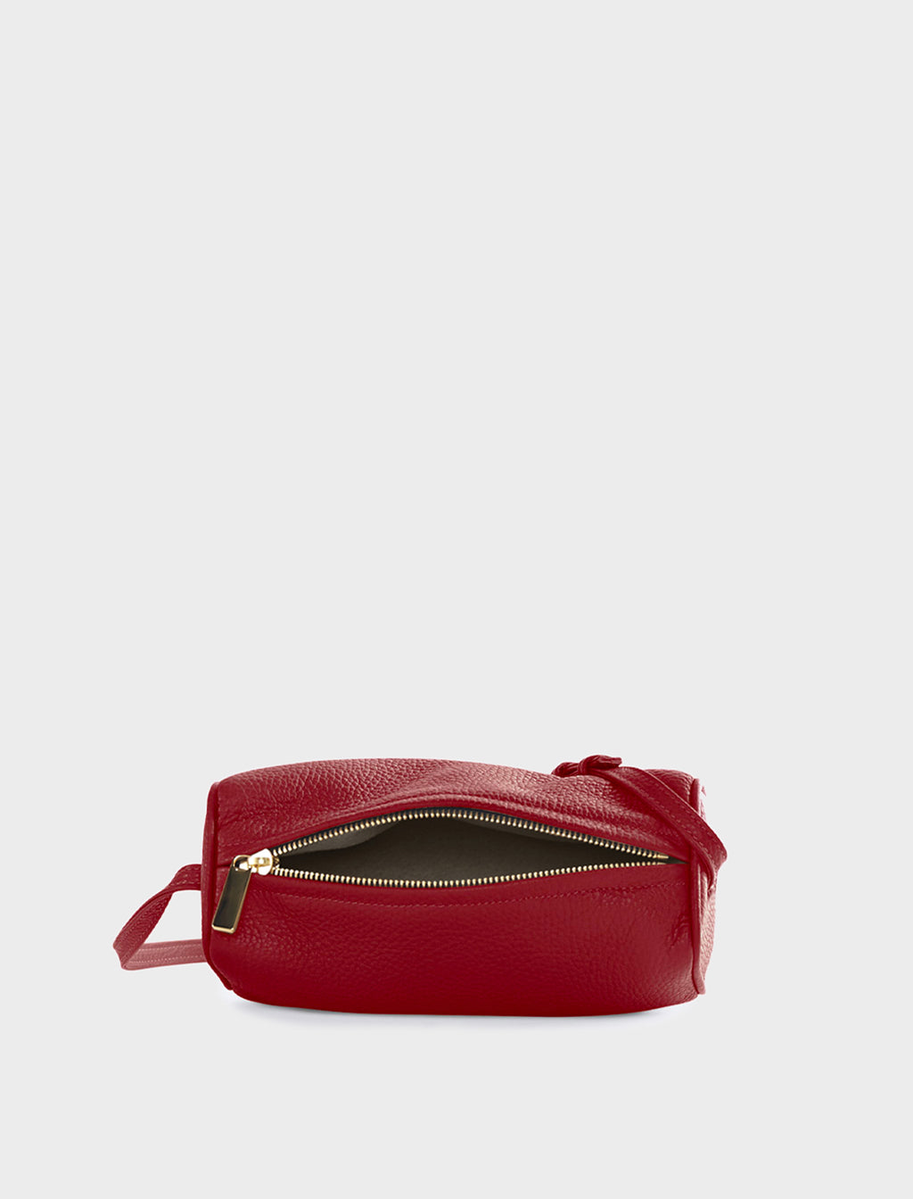 Small Barrel Shoulder Bag Grain Red