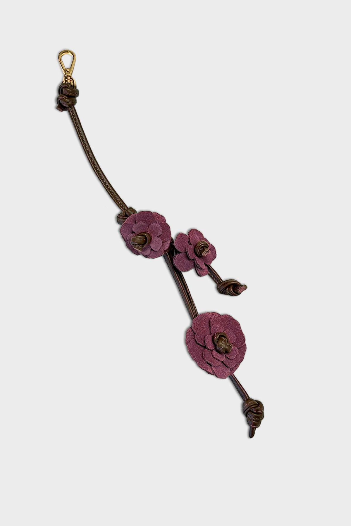 Large Floral Vine Charm in Suede Plum