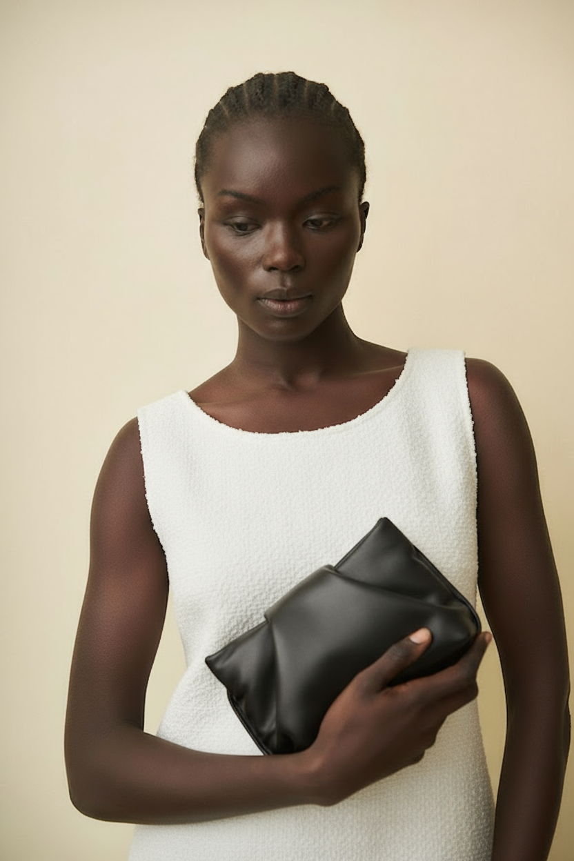 Fold Clutch Mini in Smooth Black