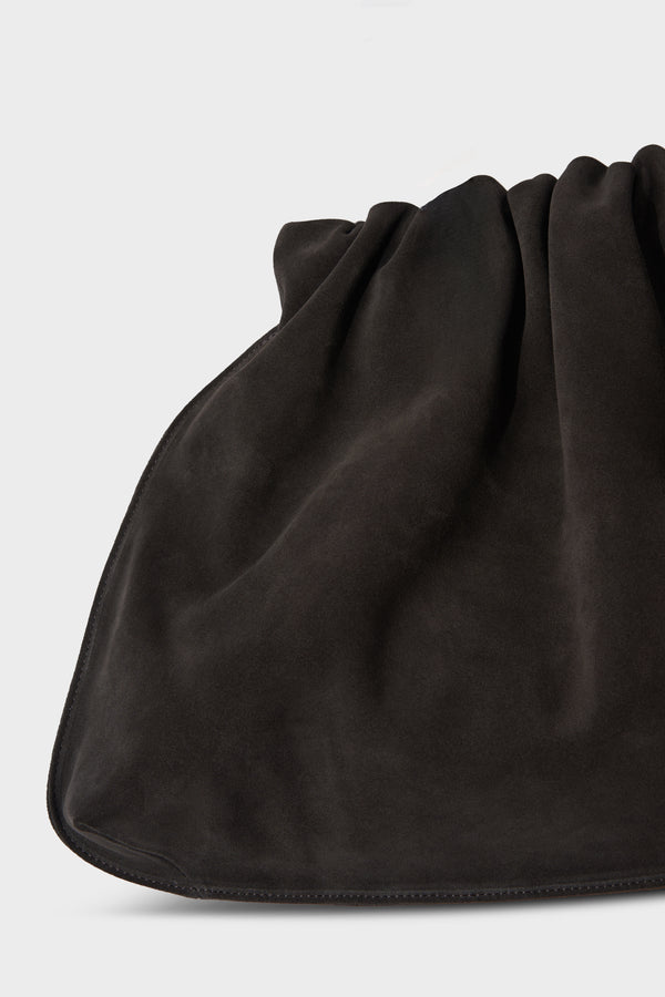 Suede Cloud Bag in Dark Brown