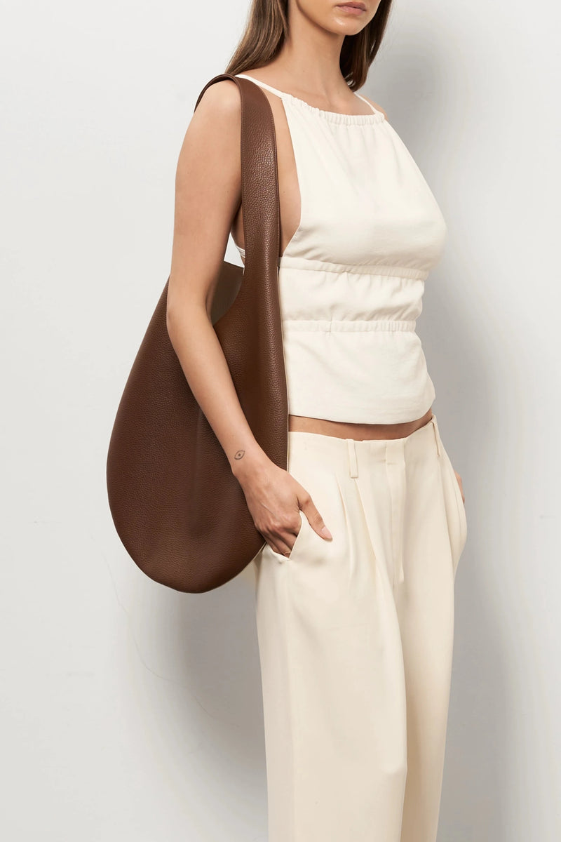 One Hobo Bag in Grain White Wash/Brown