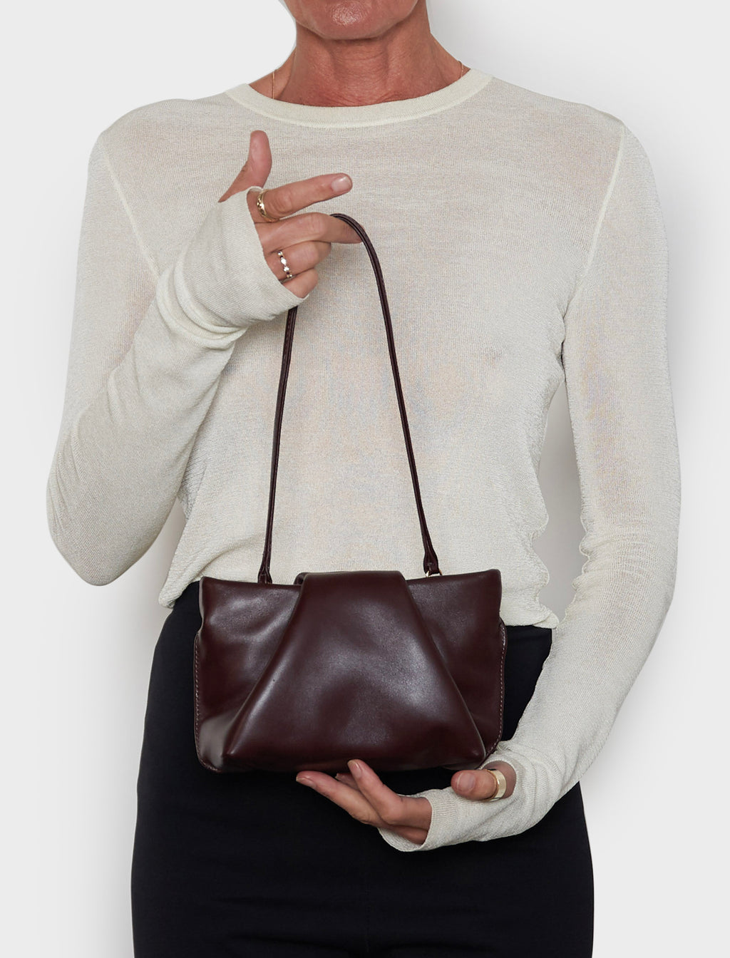 Fold Clutch Mini in Smooth Burgundy