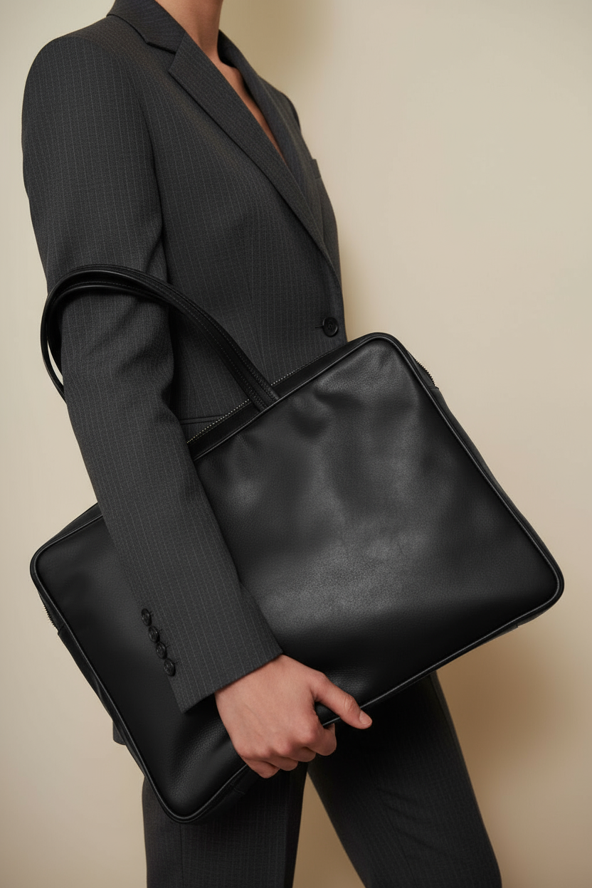 Large Casey Shoulder Bag in Smooth Black