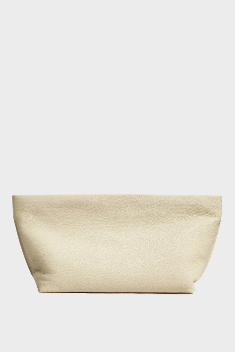 Trapezoid Clutch in Grain White Wash