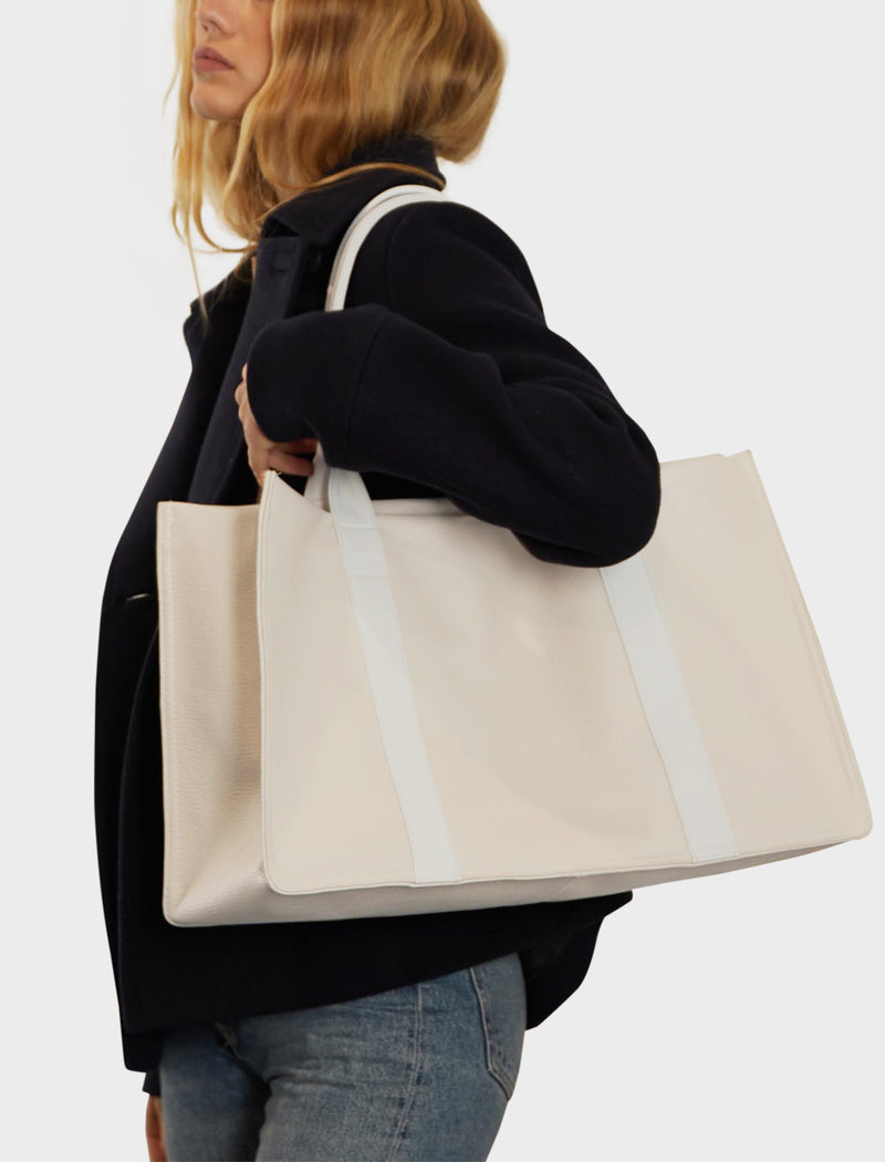 Grocer Tote Deluxe White Wash
