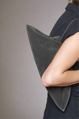 Mini Cloud Clutch in Suede Dark Brown