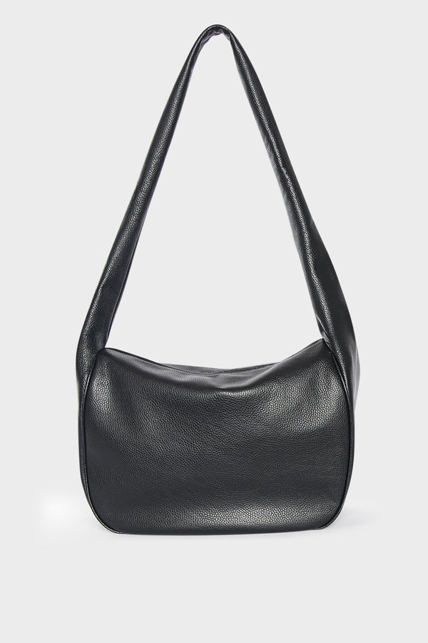 Large Halo Crossbody Bag in Grain Black