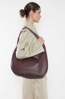 Slimline Halo Shoulder Bag in Grain Burgundy