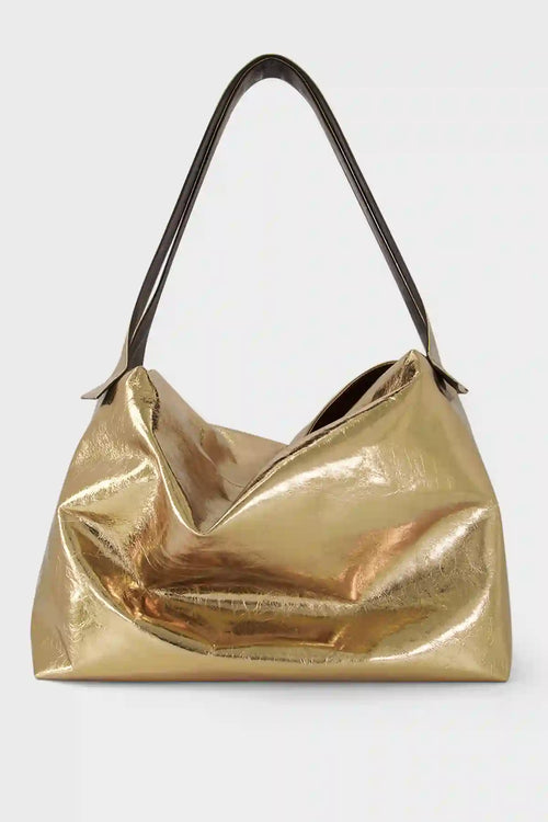 Big Day Shoulder Bag in Metallic Gold