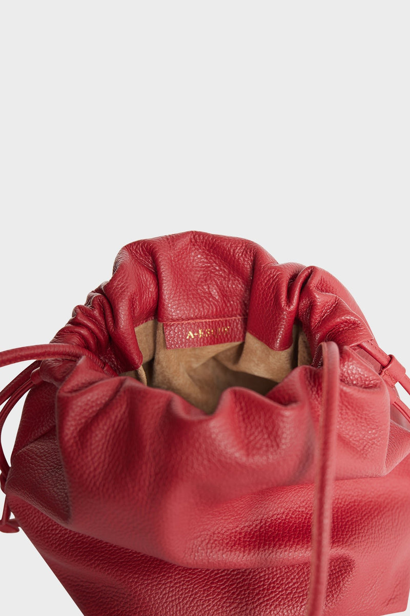 Draw Crossbody Bag in Grain Red