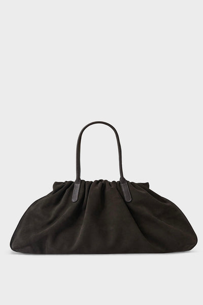Big Cloud Shoulder Bag - Suede Dark Brown | A-ESQUE