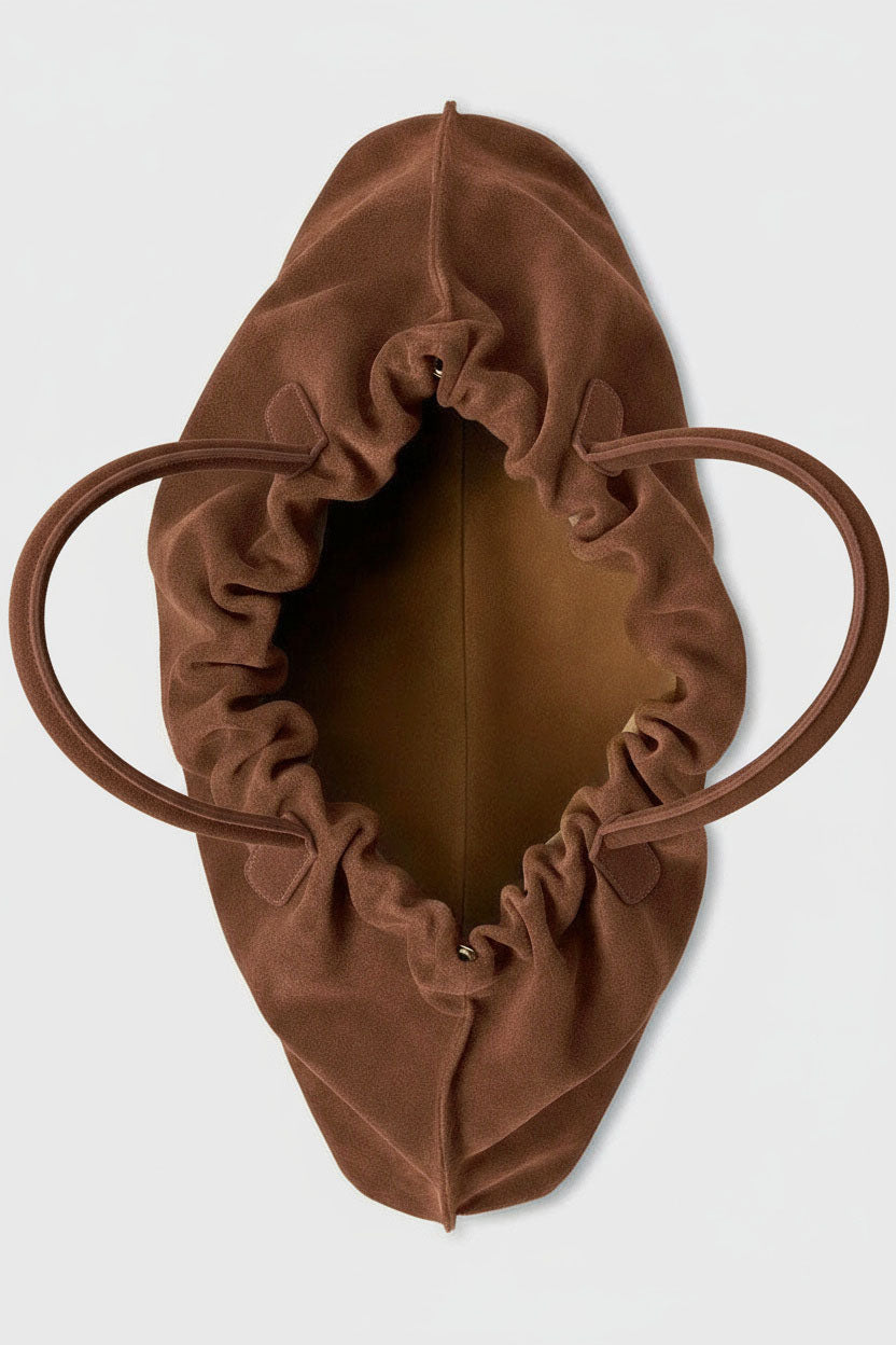 Cloud Shoulder Bag in Suede Chestnut