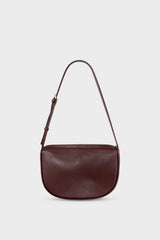 Mini Saddle Shoulder Bag in Smooth Burgundy