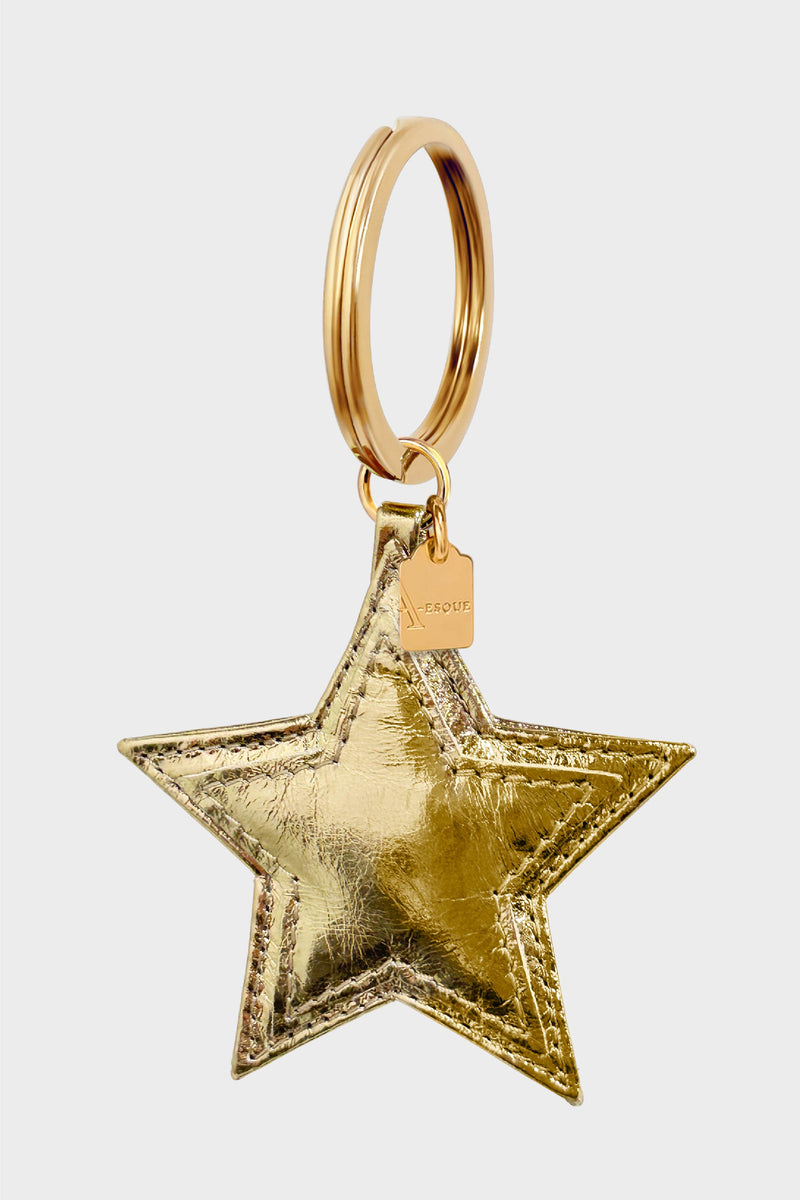 Seeing Stars Keyring in Metallic Gold