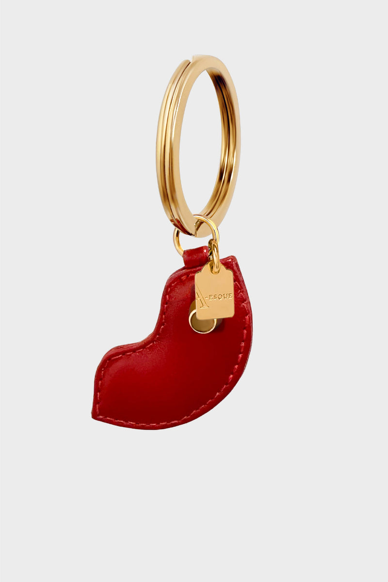 Lip Service Keyring in Smooth Red