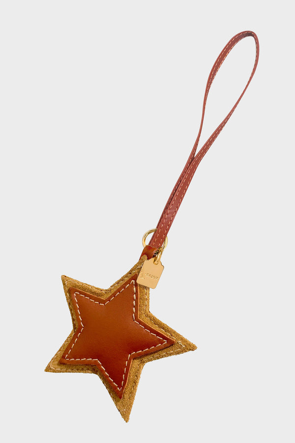 Seeing Stars Bag Charm in Suede Tan