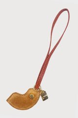 Lip Service Bag Charm in Suede Tan