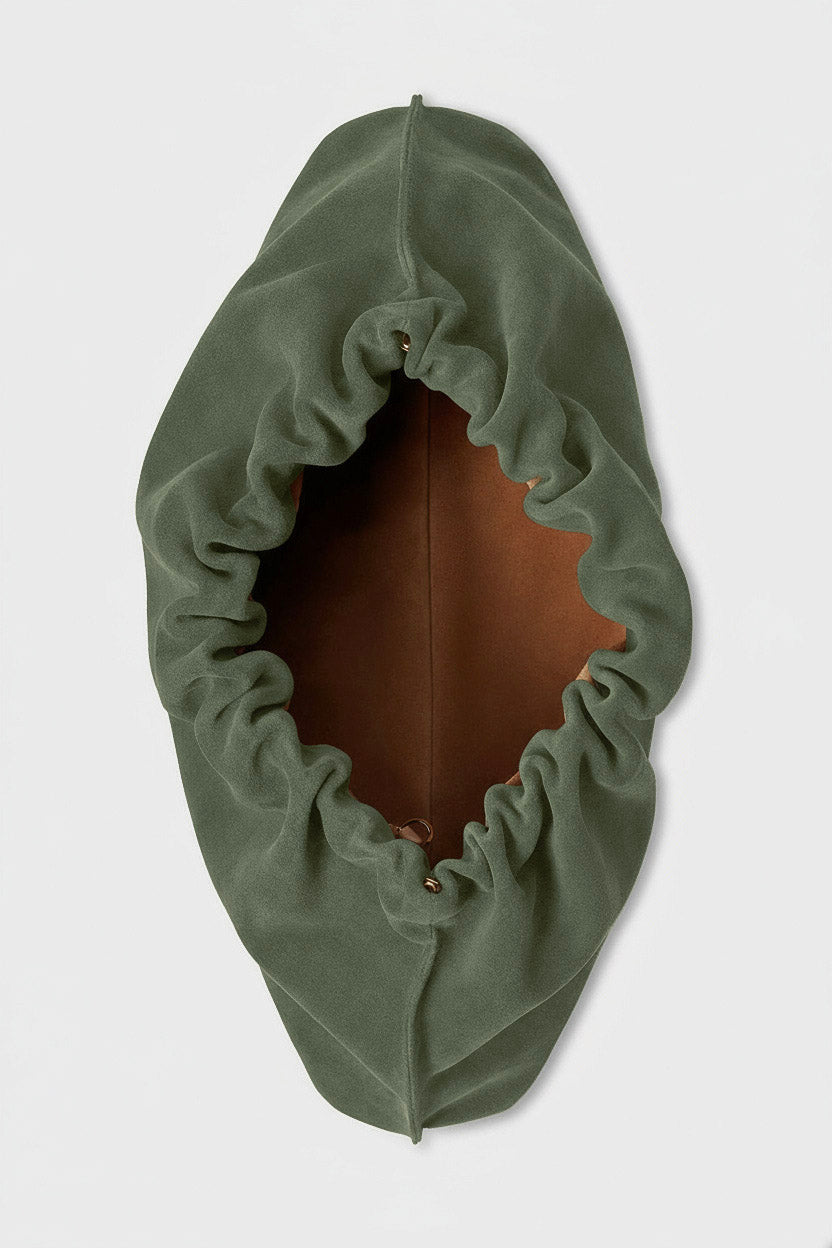 Suede Cloud Bag in Forest