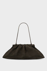 Cloud Clutch Bag in Suede Dark Brown