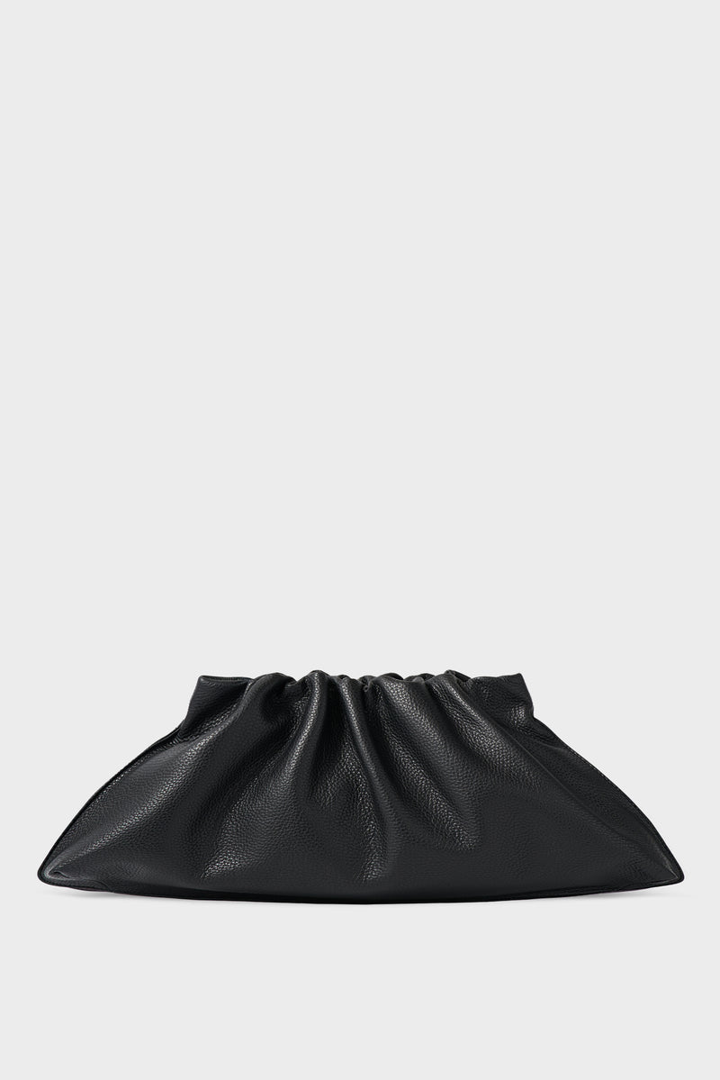 Cloud Clutch Bag in Grain Black