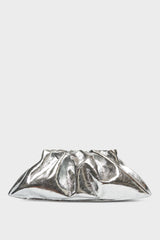 Cloud Clutch Bag in Metallic Silver