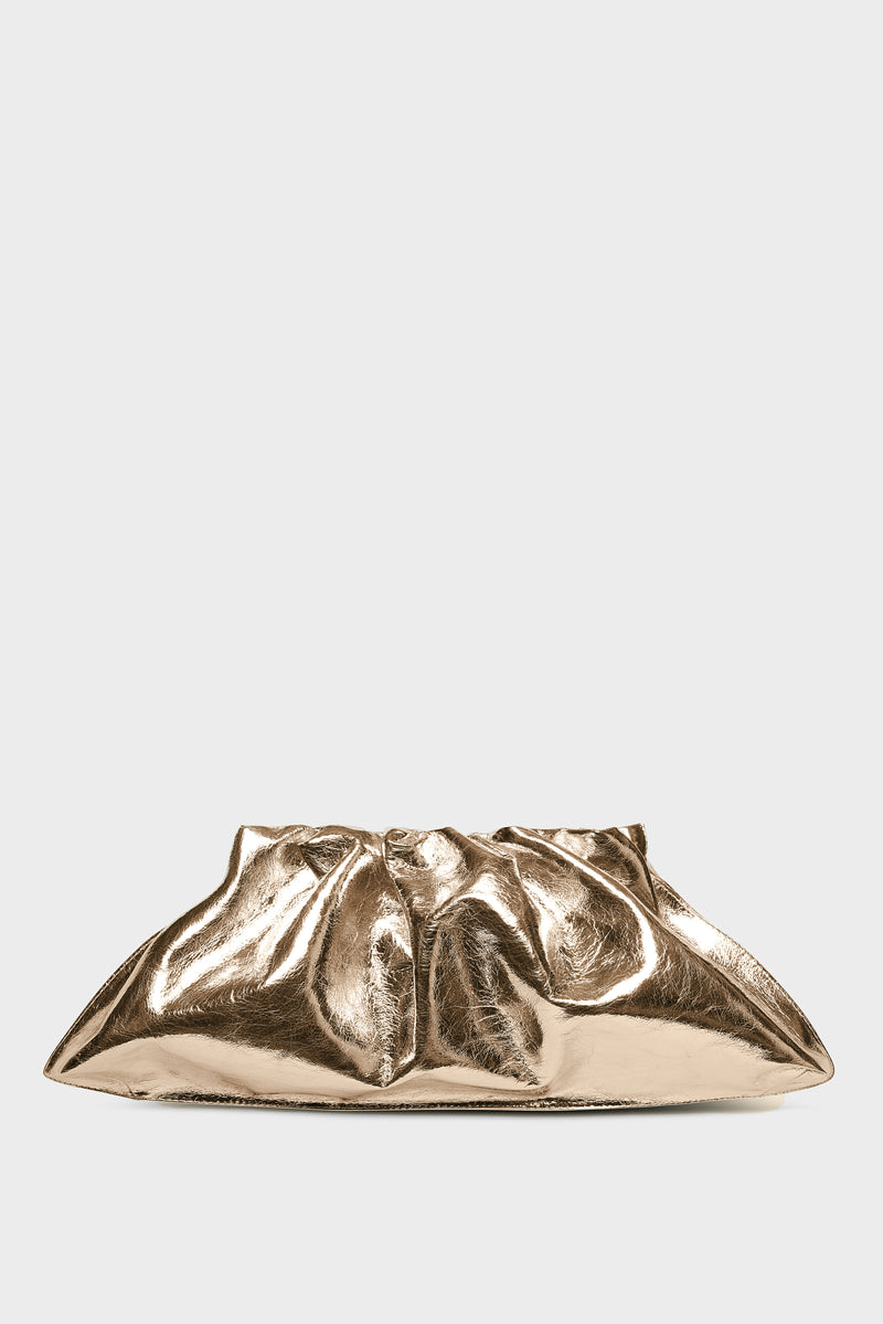 Cloud Clutch Bag in Metallic Gold