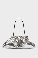 Cloud Clutch Bag in Metallic Silver