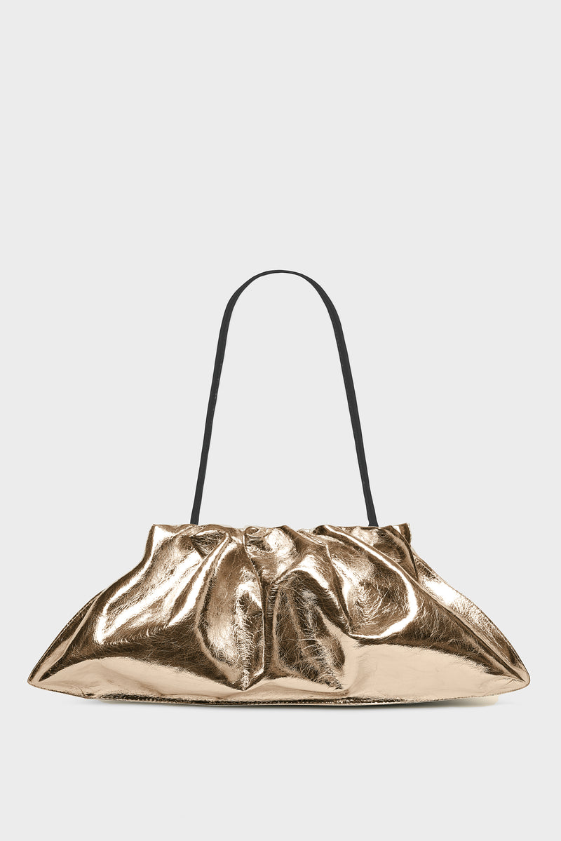 Cloud Clutch Bag in Metallic Gold