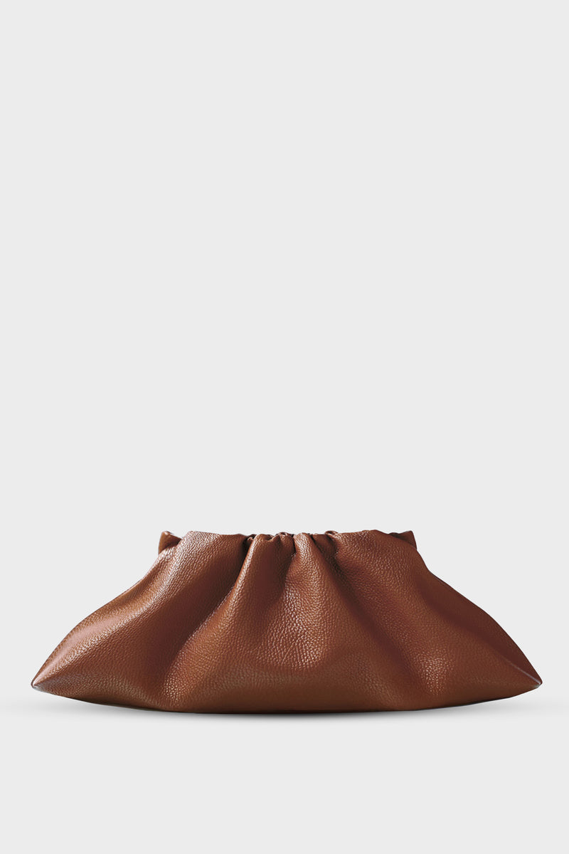 Cloud Clutch Bag in Grain Brown