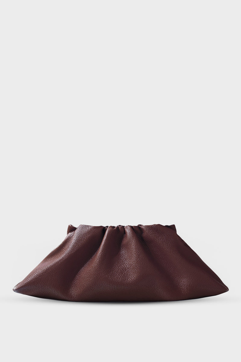 Cloud Clutch Bag in Grain Burgundy