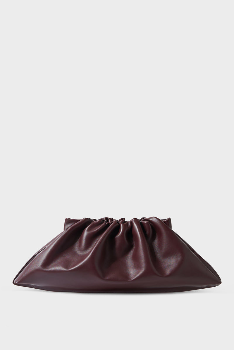 Cloud Clutch Bag in Smooth Burgundy