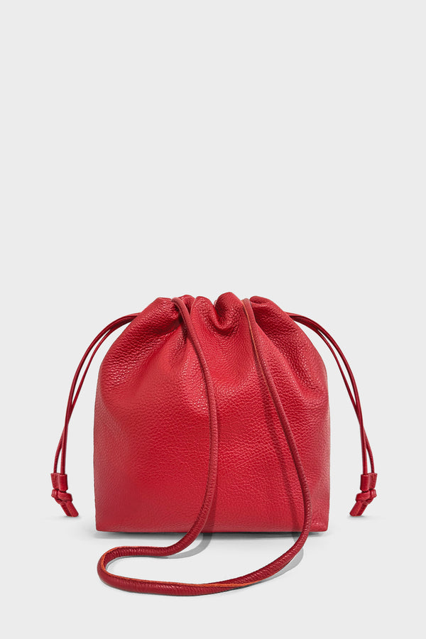 Draw Crossbody Bag in Grain Red