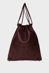 Drawpack Leather Backpack in Smooth Burgundy