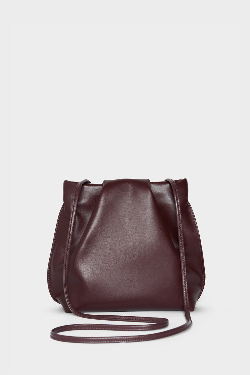 Mini Fold Crossbody in Smooth Burgundy