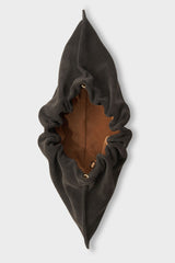 Mini Cloud Clutch Bag in Suede Dark Brown
