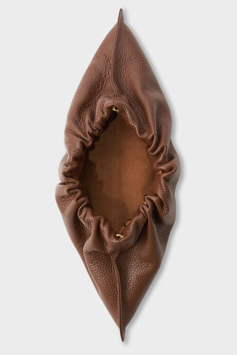 Mini Cloud Clutch Bag in Grain Brown