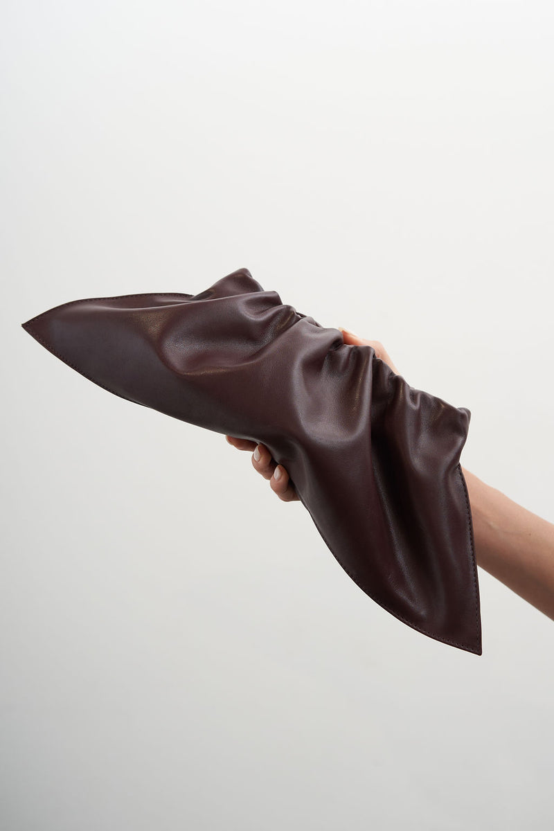 Mini Cloud Clutch Bag in Smooth Burgundy