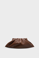 Mini Cloud Clutch Bag in Grain Brown