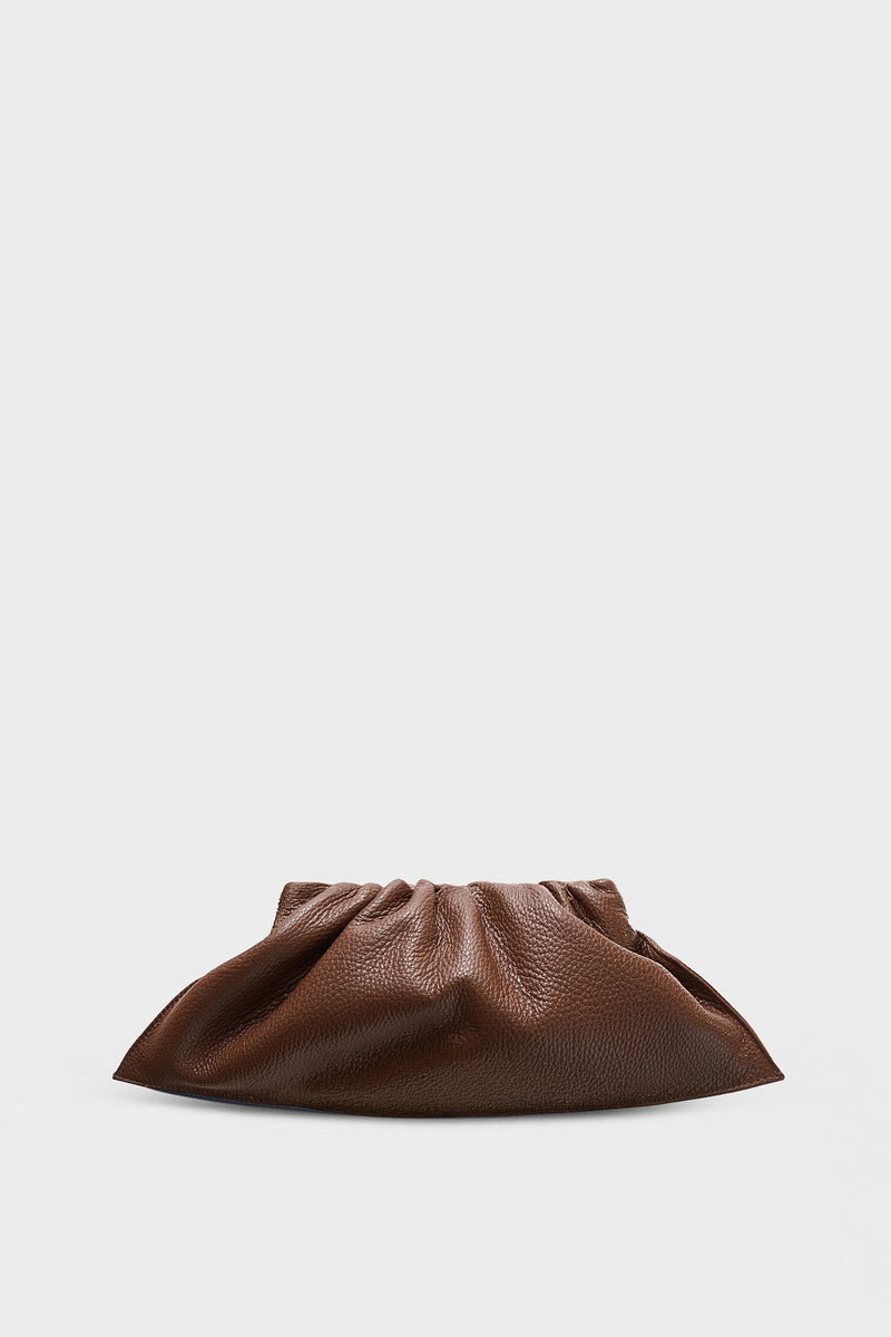 Mini Cloud Clutch Bag in Grain Brown
