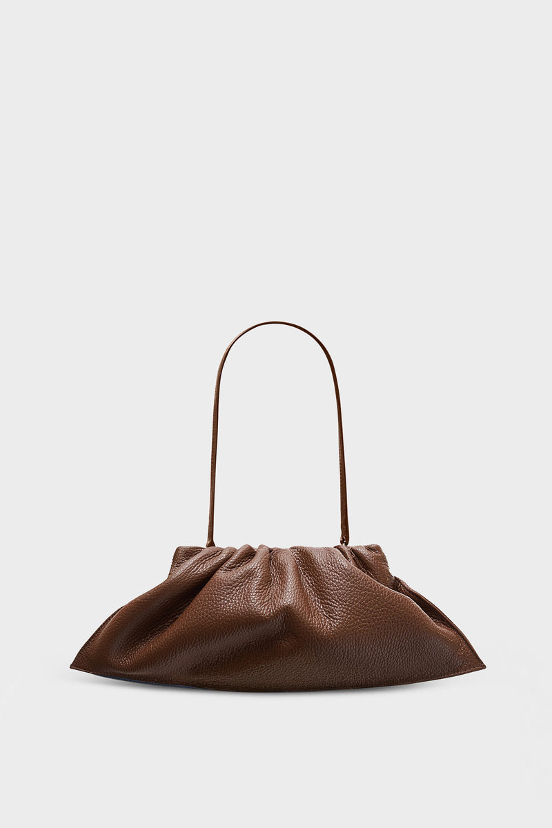 Mini Cloud Clutch Bag in Grain Brown