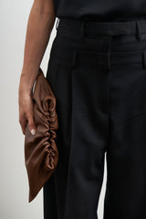 Mini Cloud Clutch Bag in Grain Brown