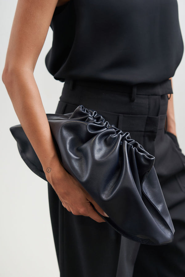 Cloudy Clutch Bag in Smooth Navy