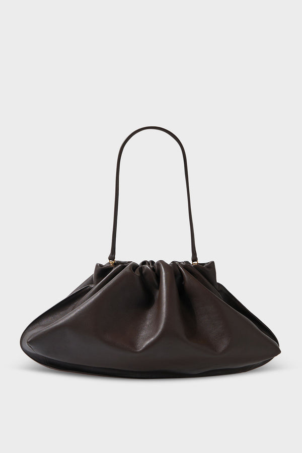 Cloud Clutch Bag in Smooth Dark Brown