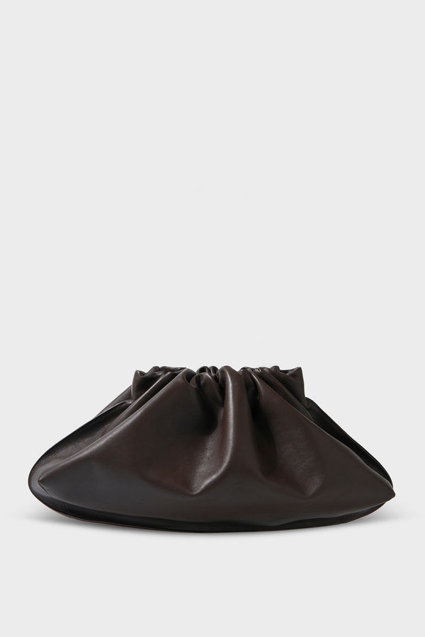 Cloud Clutch Bag in Smooth Dark Brown
