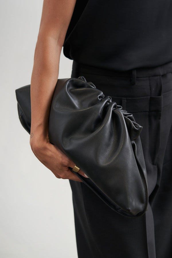 Cloud Clutch Bag in Smooth Black