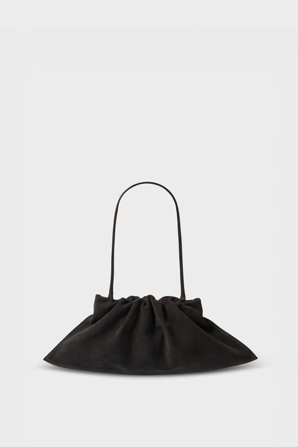 Mini Cloud Clutch Bag in Suede Dark Brown